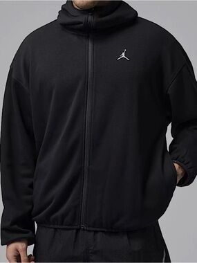 NWT Jordan Black Full-Zip Windbreaker with White Jumpman